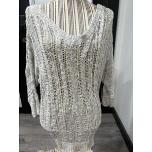 Poof Heather Grey Pullover Sweater Tunic L